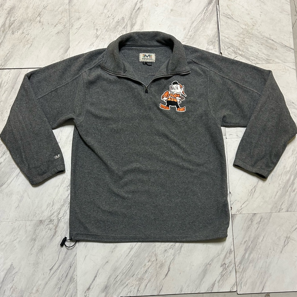 Vintage 90s Cleveland Browns Grey fleece Quarter-Zip